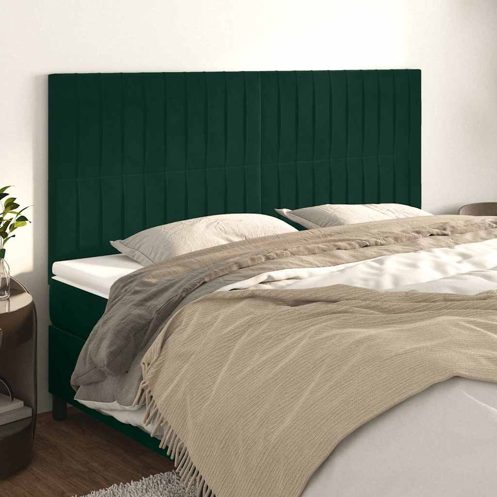 Vidaxl hoofdbord donkergroen 160x5x118 128 cm fluweel
