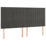 Vidaxl hoofdbord donkergrijs 200x5x118 128 cm fluweel