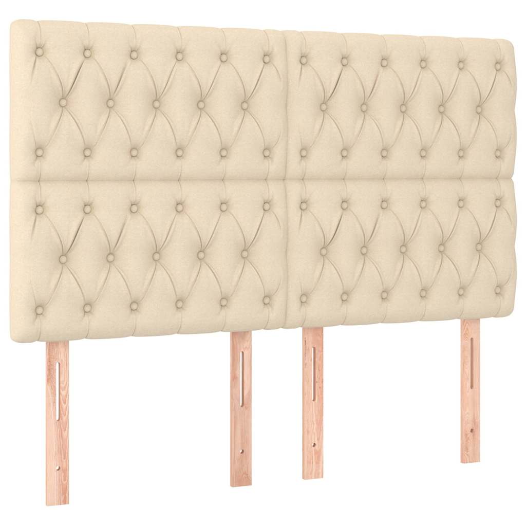 Vidaxl hoofdbord crème 144x7x118 128 cm stof