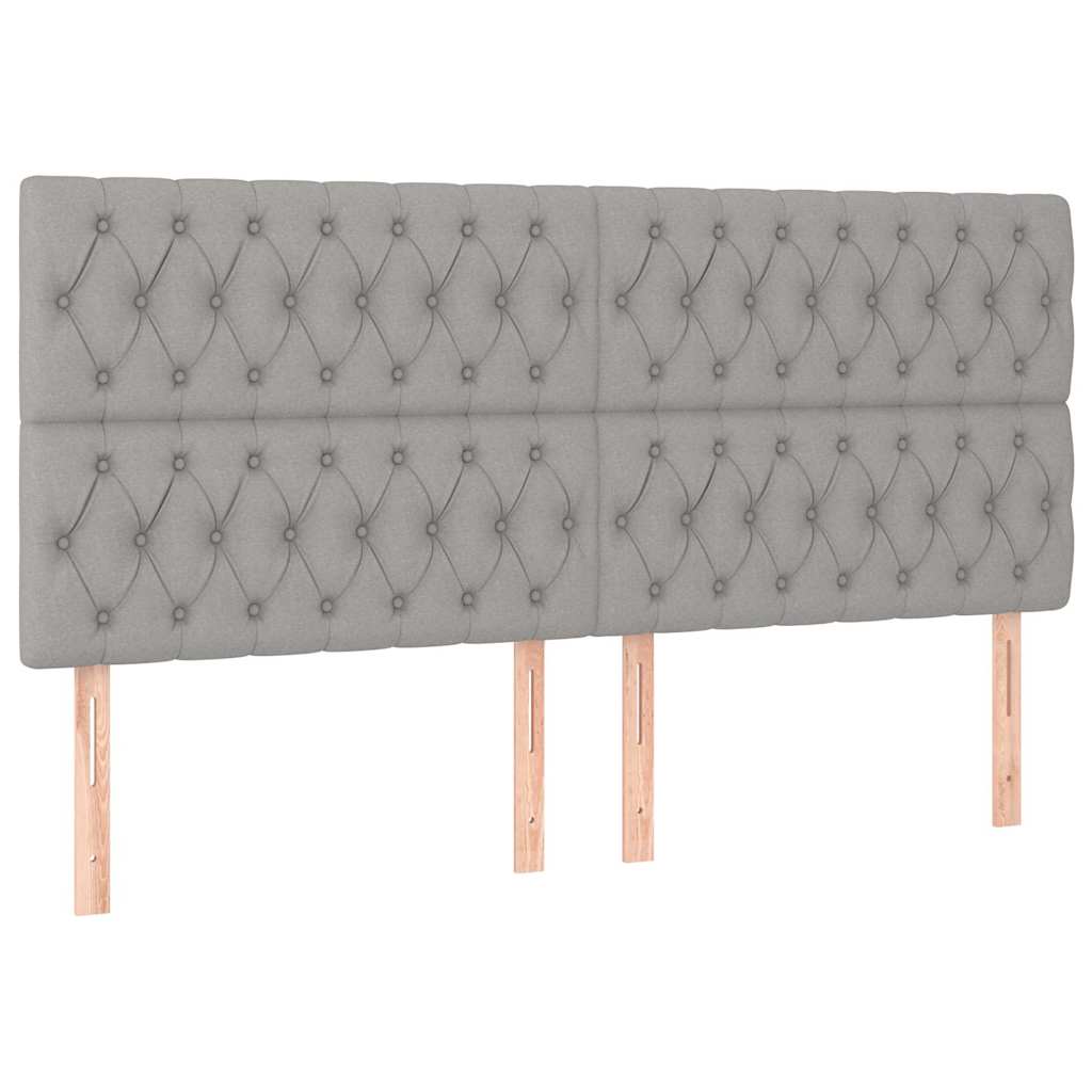 Vidaxl hoofdbord lichtgrijs 180x7x118 128 cm stof
