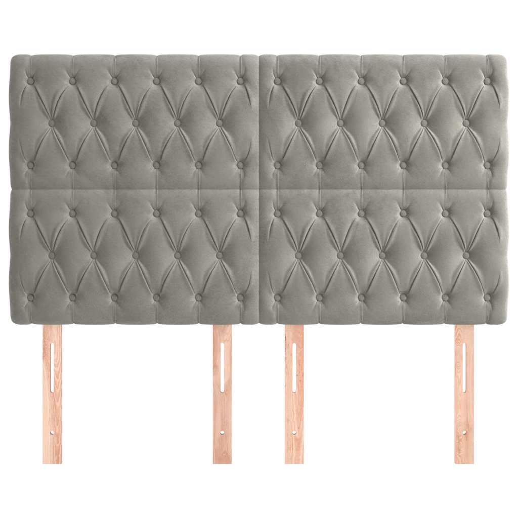 Vidaxl hoofdbord lichtgrijs 144x7x118 128 cm fluweel