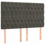 Vidaxl hoofdbord donkergrijs 144x7x118 128 cm fluweel