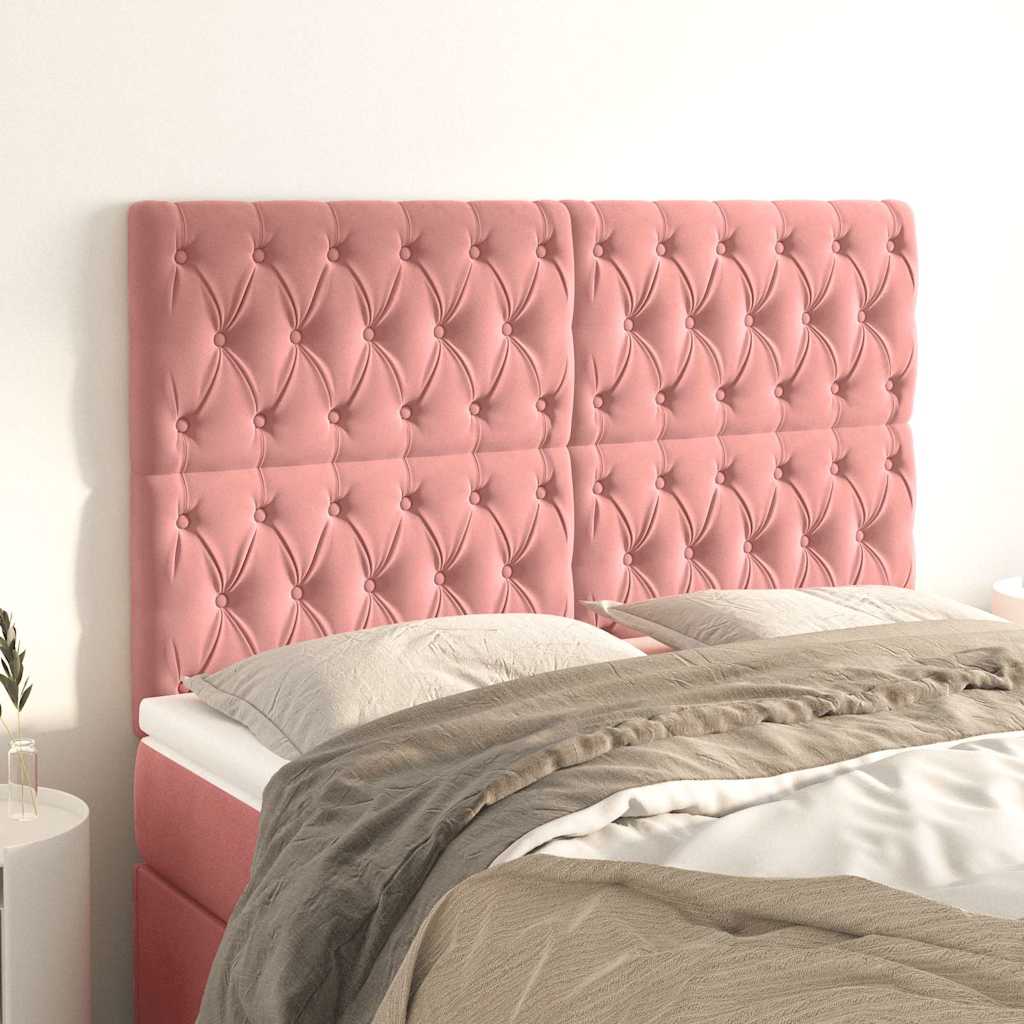 Vidaxl hoofdbord roze 144x7x118 128 cm fluweel