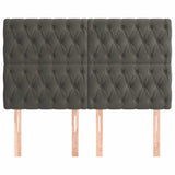 Vidaxl hoofdbord donkergrijs 160x7x118 128 cm fluweel