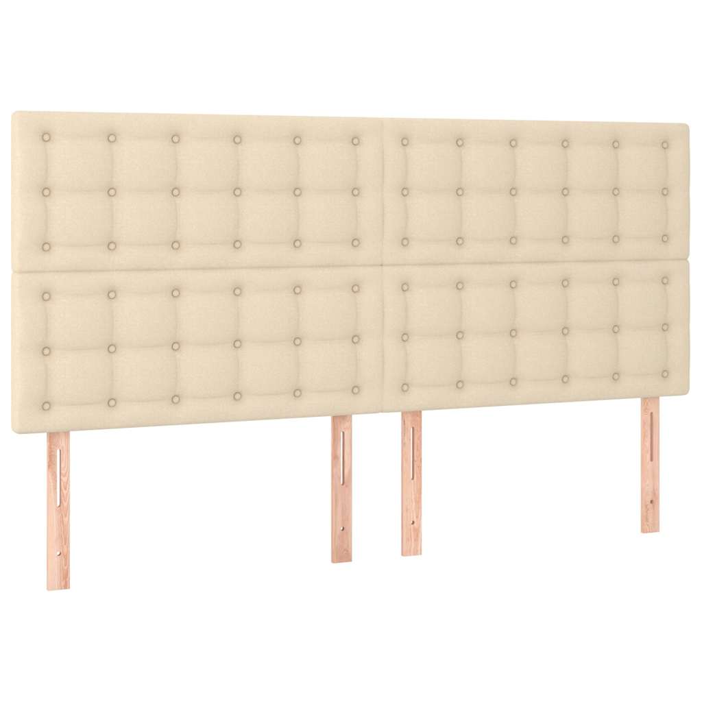 Vidaxl hoofdbord crème 160x5x118 128 cm stof
