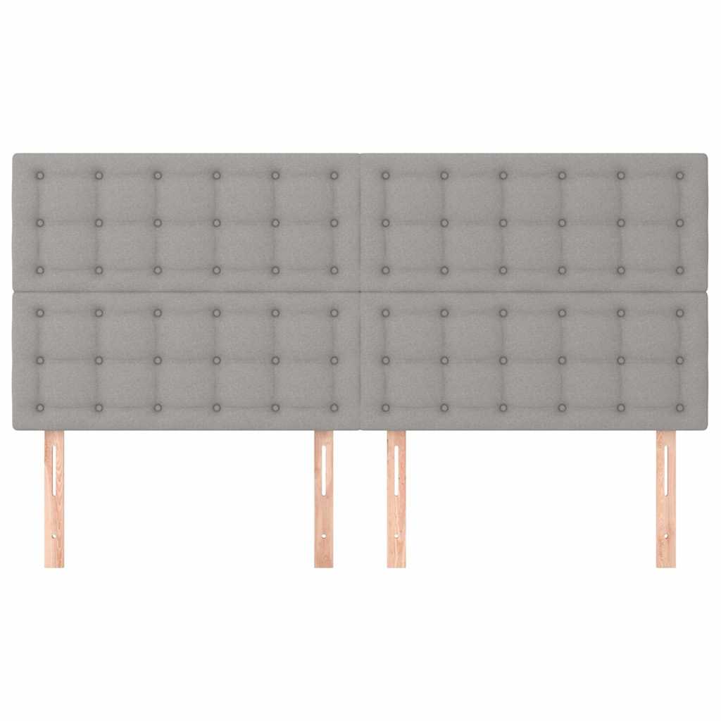 Vidaxl hoofdbord lichtgrijs 200x5x118 128 cm stof