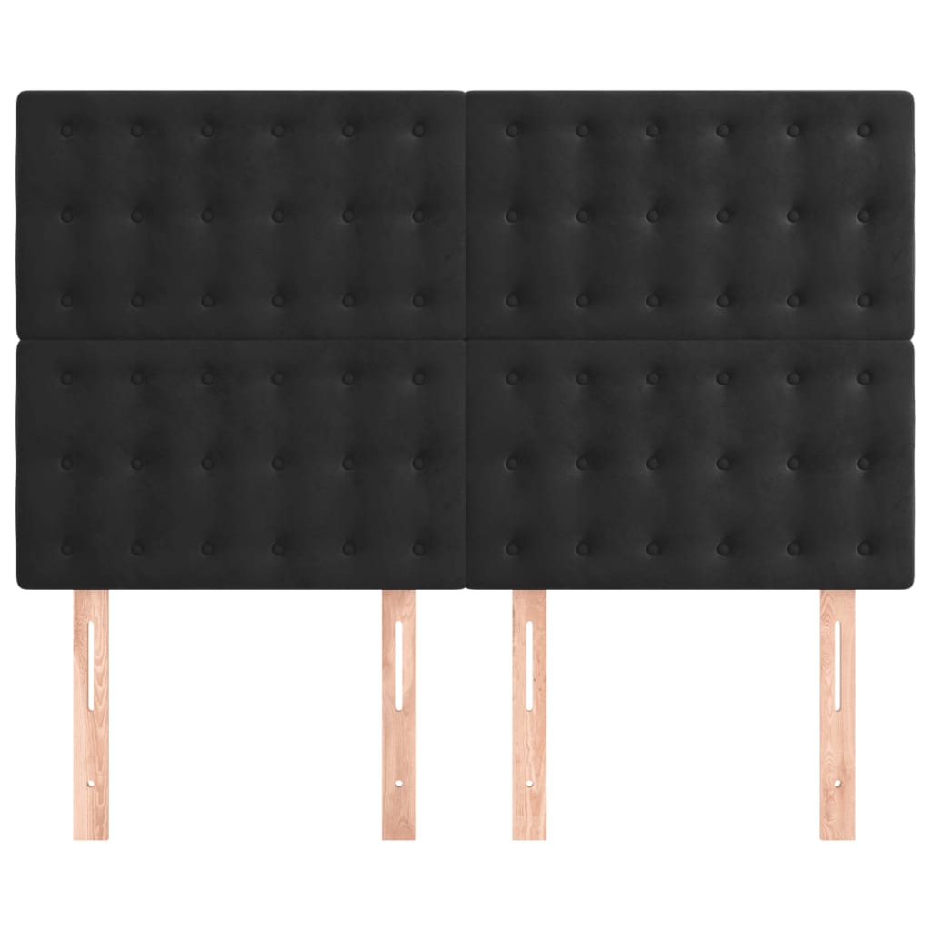 Vidaxl hoofdbord zwart 144x5x118 128 cm fluweel