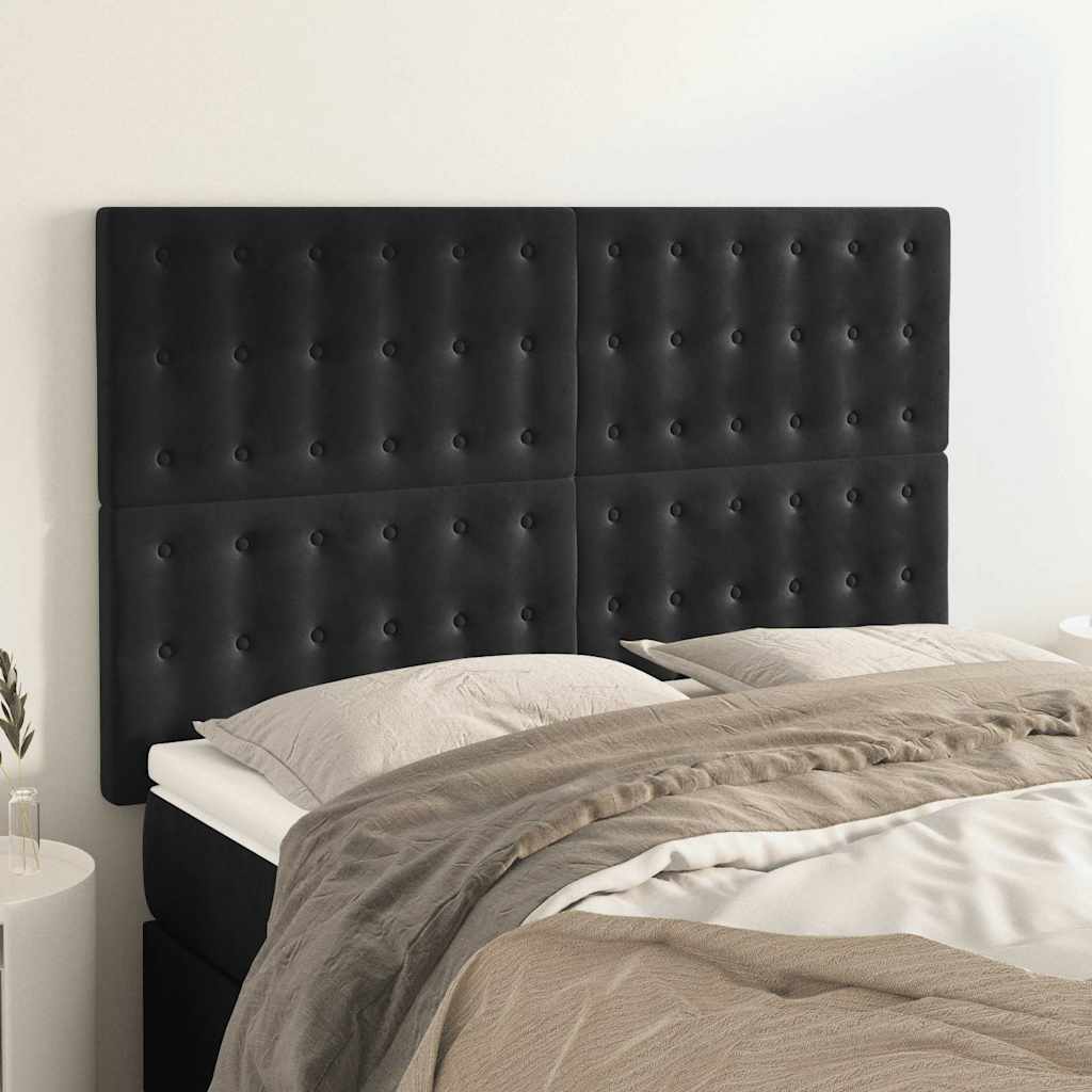 Vidaxl hoofdbord zwart 144x5x118 128 cm fluweel