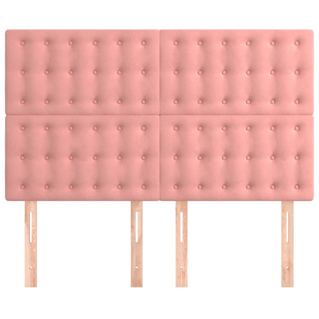 Vidaxl hoofdbord roze 144x5x118 128 cm fluweel