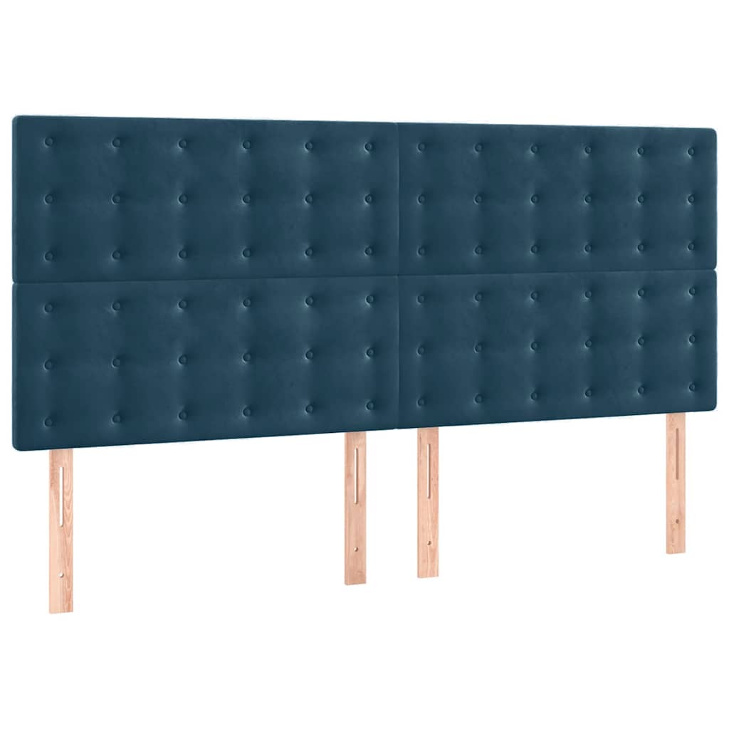 Vidaxl hoofdbord donkerblauw 160x5x118 128 cm fluweel
