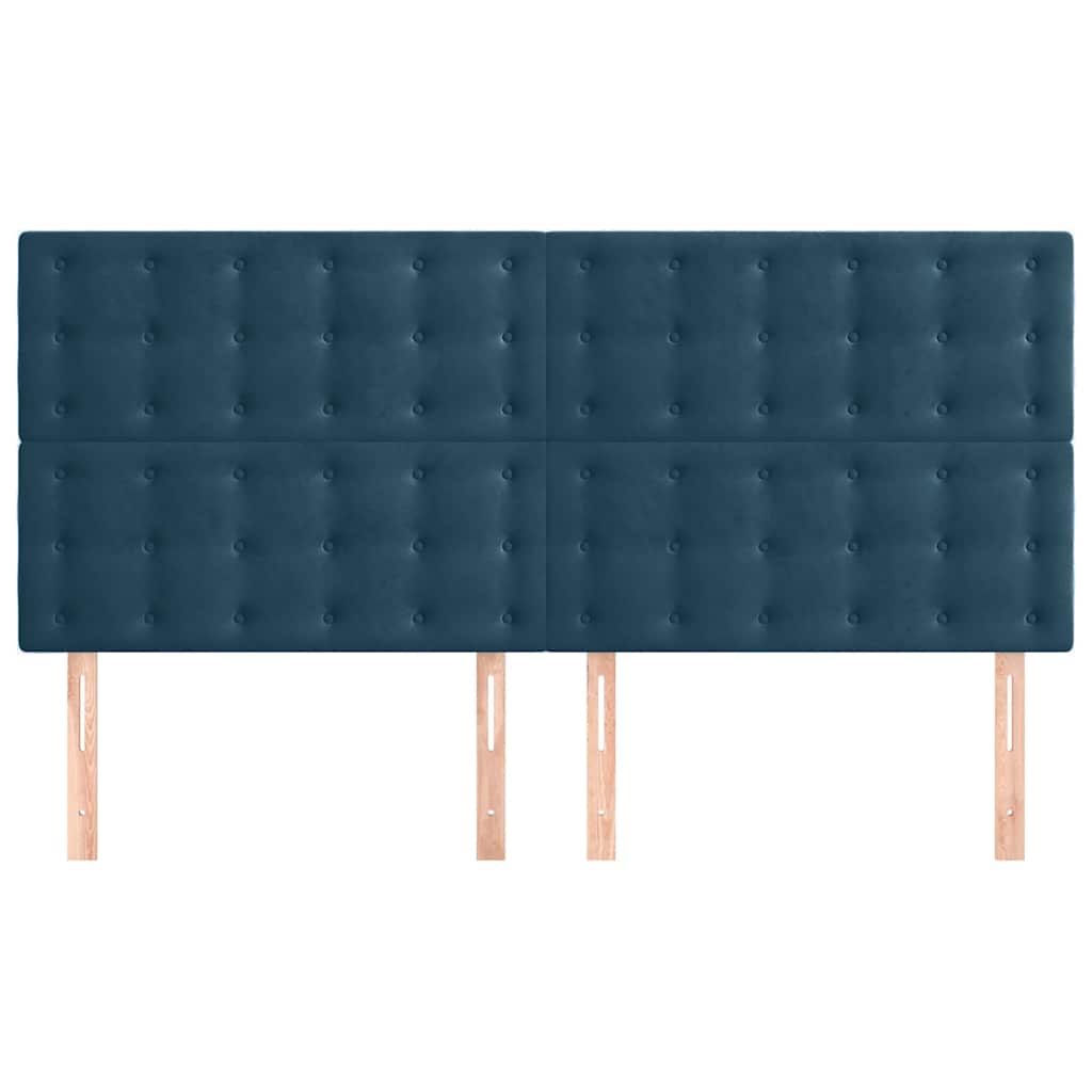 Vidaxl hoofdbord donkerblauw 160x5x118 128 cm fluweel