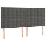 Vidaxl hoofdbord donkergrijs 180x5x118 128 cm fluweel