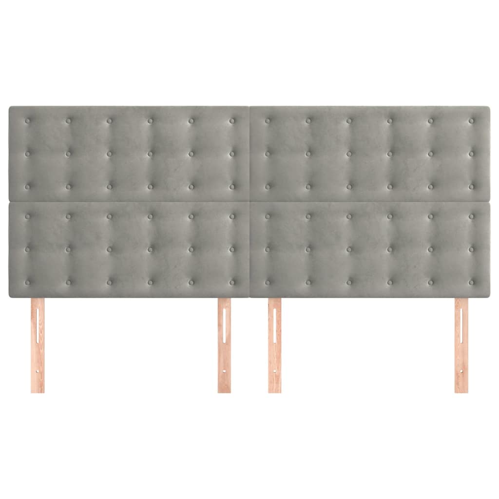 Vidaxl hoofdbord lichtgrijs 200x5x118 128 cm fluweel