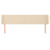 Vidaxl hoofdbord met randen 163x23x78 88 cm stof crèmekleurig