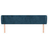 Vidaxl hoofdbord met randen 203x23x78 88 cm fluweel donkerblauw