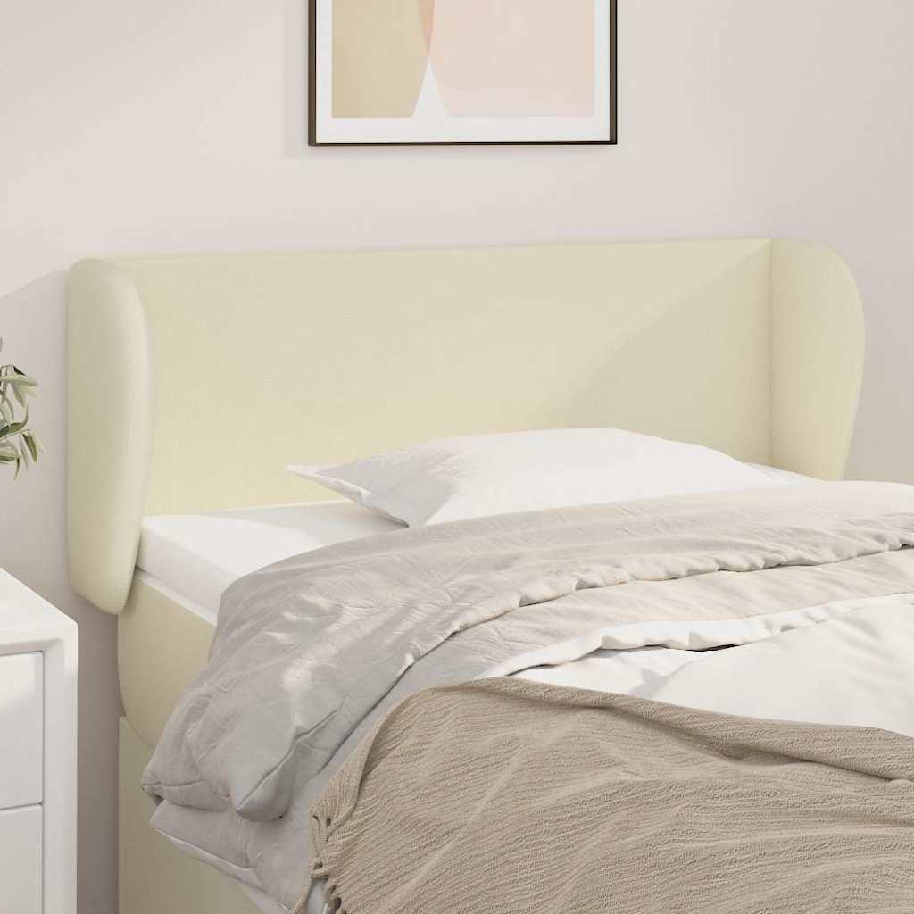 Vidaxl hoofdbord met randen 103x23x78 88 cm kunstleer crèmekleurig