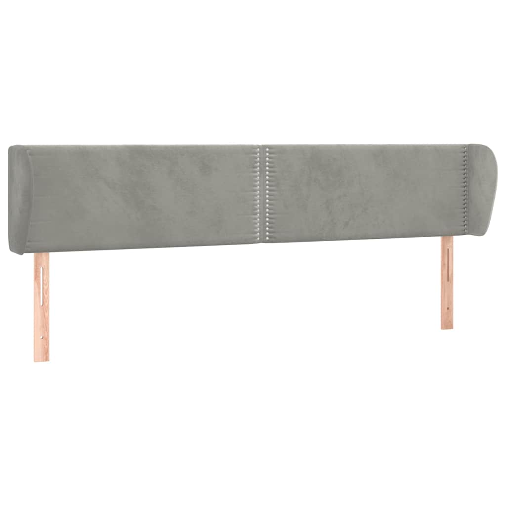 Vidaxl hoofdbord met randen 203x23x78 88 cm fluweel lichtgrijs
