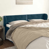 Vidaxl hoofdbord met randen 203x23x78 88 cm fluweel donkerblauw
