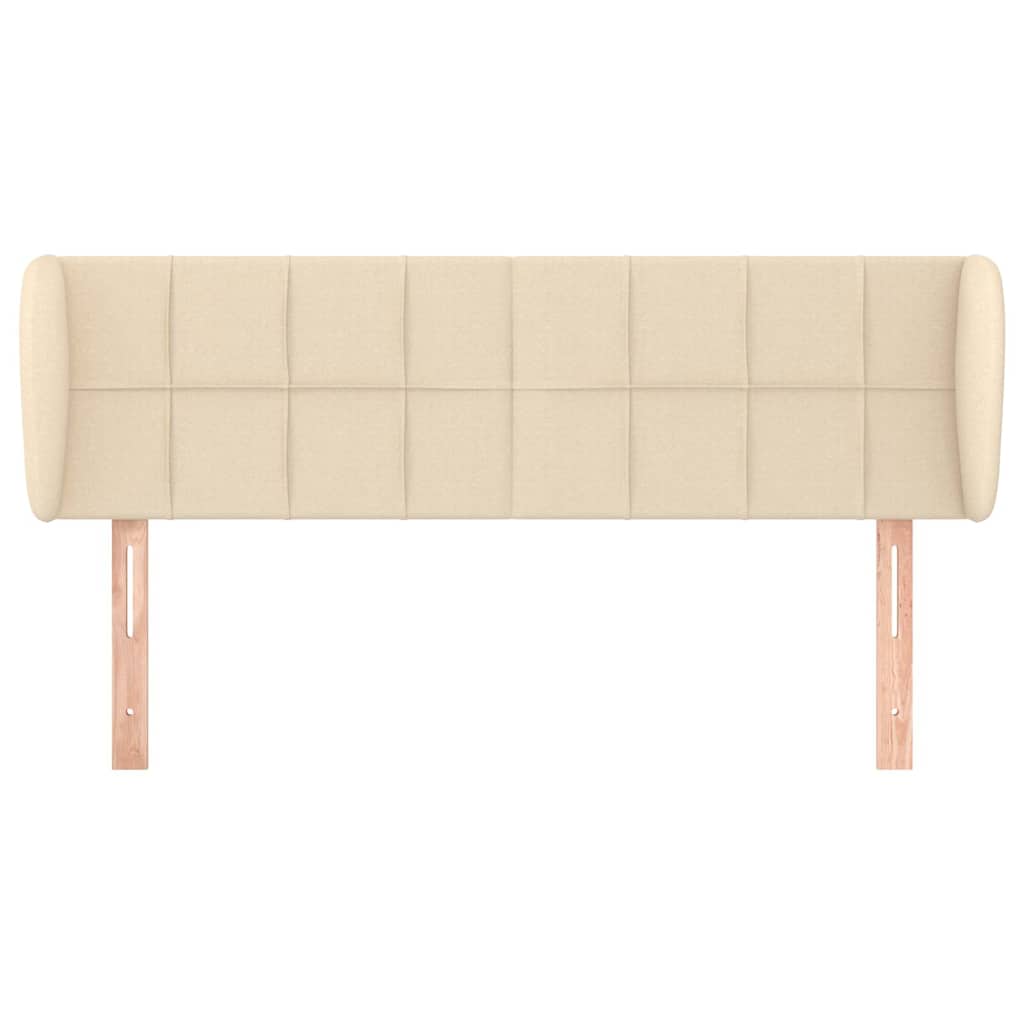 Vidaxl hoofdbord met randen 147x23x78 88 cm stof crèmekleurig