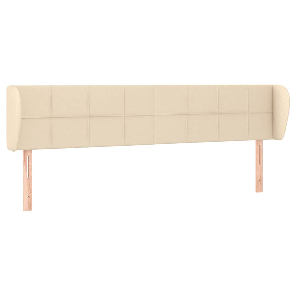 Vidaxl hoofdbord met randen 203x23x78 88 cm stof crèmekleurig