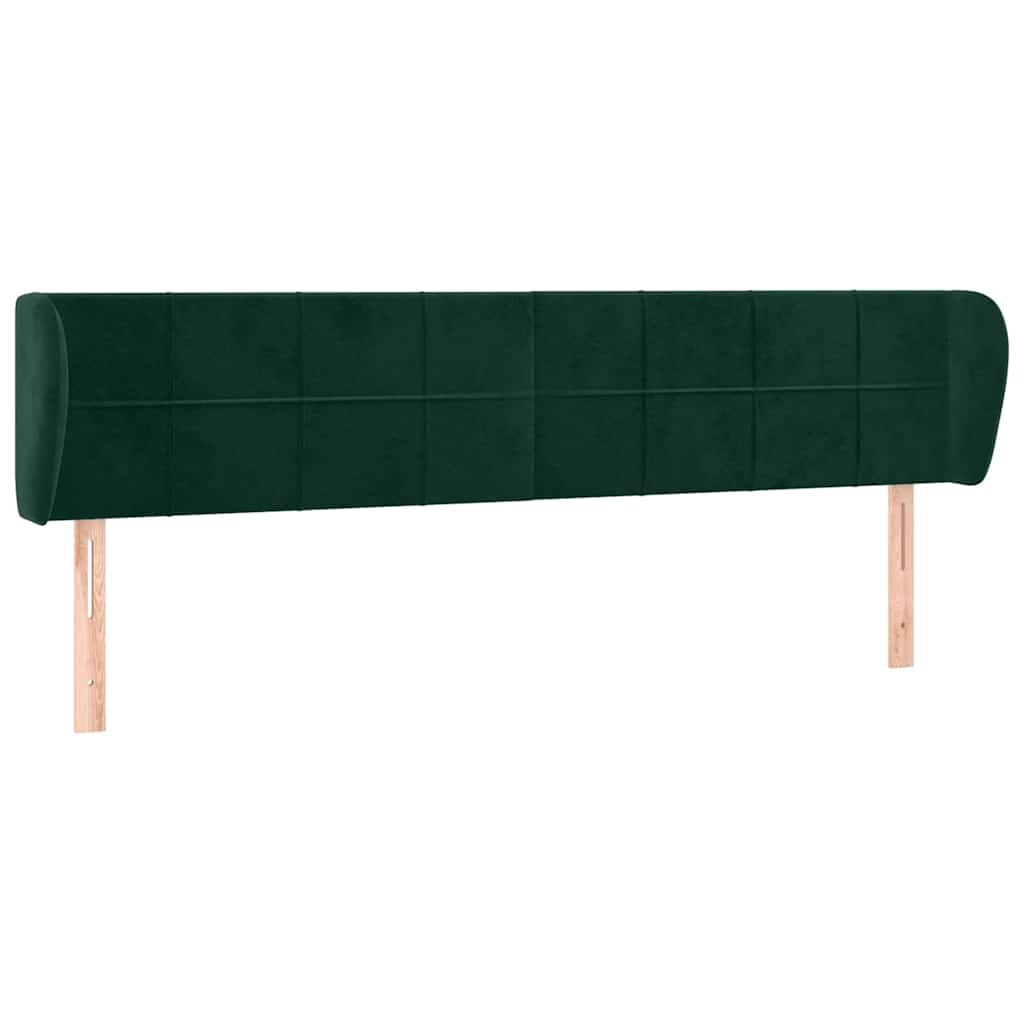 Vidaxl hoofdbord met randen 163x23x78 88 cm fluweel donkergroen