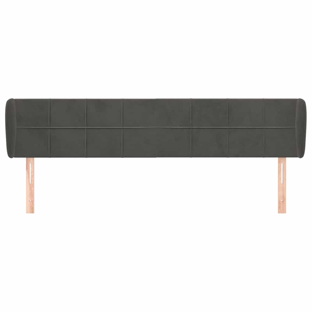 Vidaxl hoofdbord met randen 183x23x78 88 cm fluweel donkergrijs