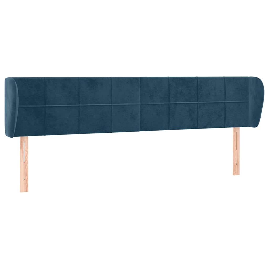 Vidaxl hoofdbord met randen 203x23x78 88 cm fluweel donkerblauw