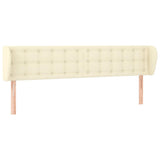 Vidaxl hoofdbord met randen 163x23x78 88 cm kunstleer crèmekleurig