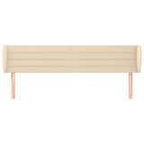 Vidaxl hoofdbord met randen 163x23x78 88 cm stof crèmekleurig