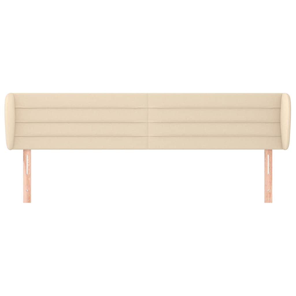 Vidaxl hoofdbord met randen 203x23x78 88 cm stof crèmekleurig