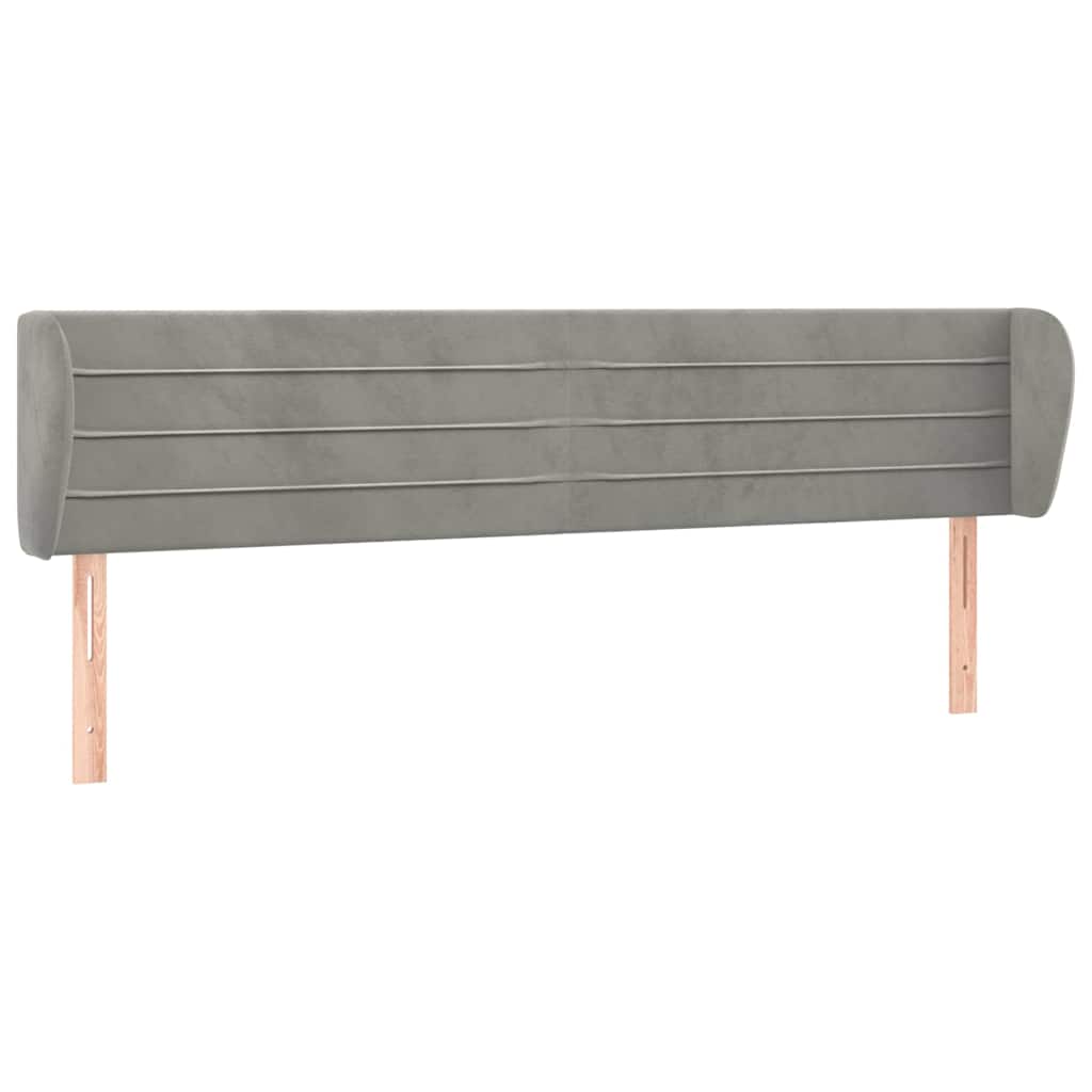Vidaxl hoofdbord met randen 203x23x78 88 cm fluweel lichtgrijs