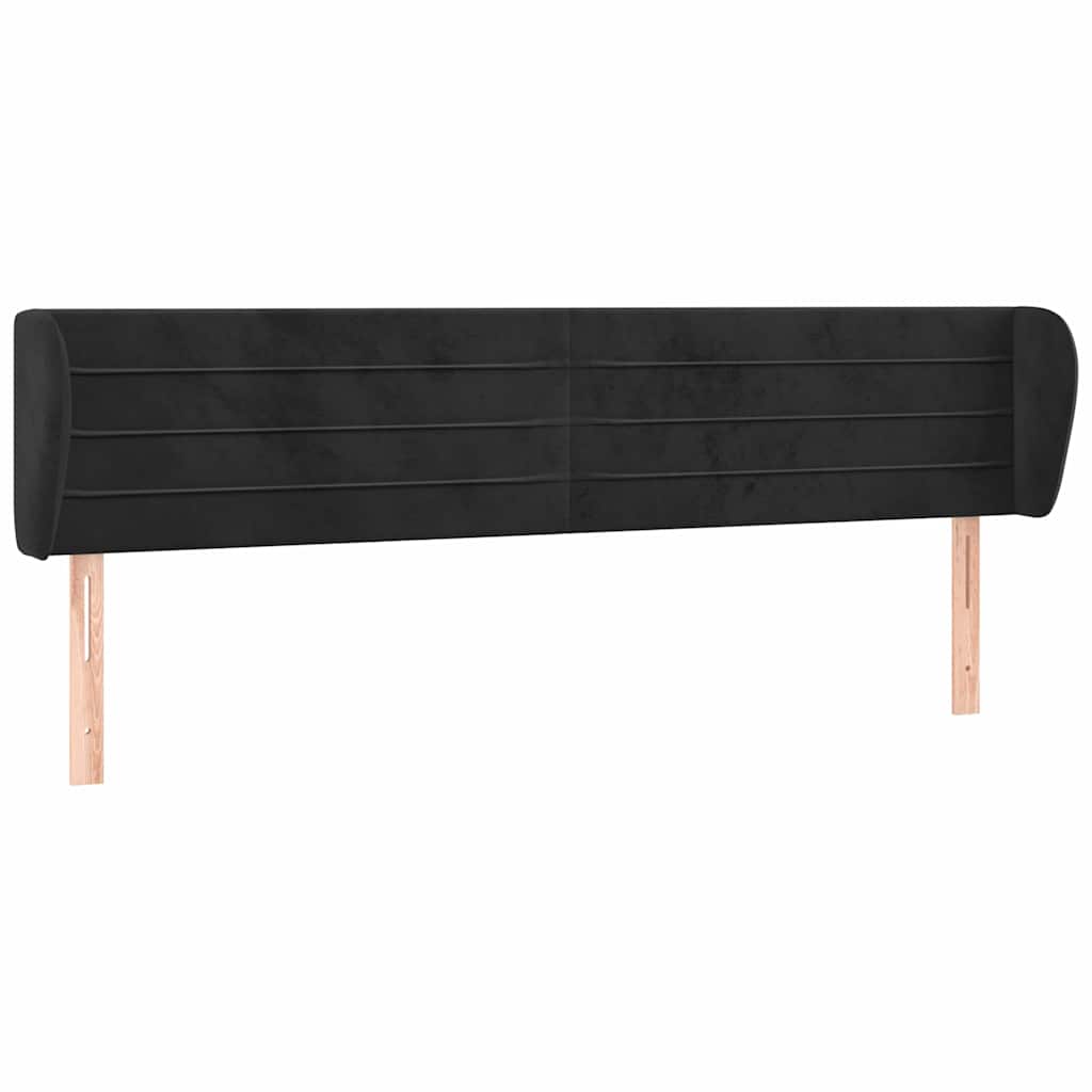 Vidaxl hoofdbord met randen 203x23x78 88 cm fluweel zwart