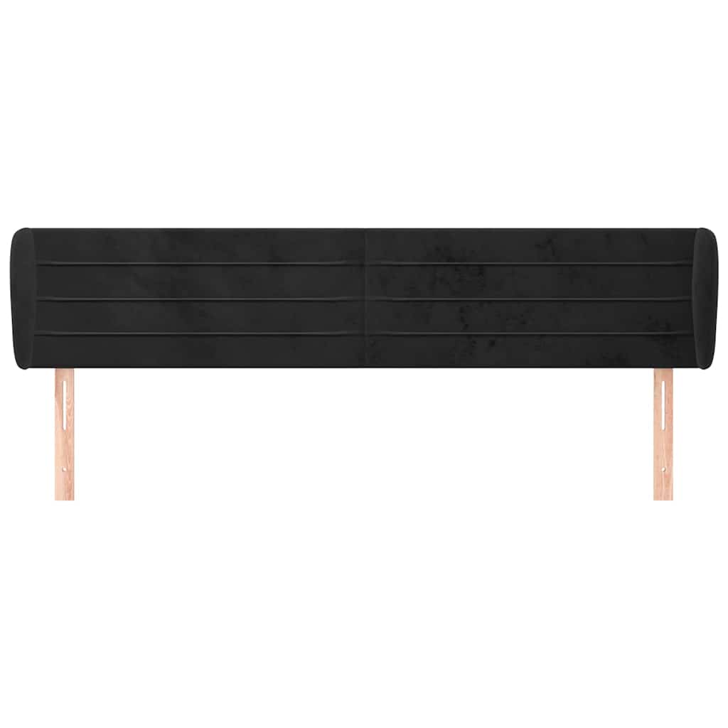 Vidaxl hoofdbord met randen 203x23x78 88 cm fluweel zwart