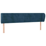 Vidaxl hoofdbord met randen 203x23x78 88 cm fluweel donkerblauw