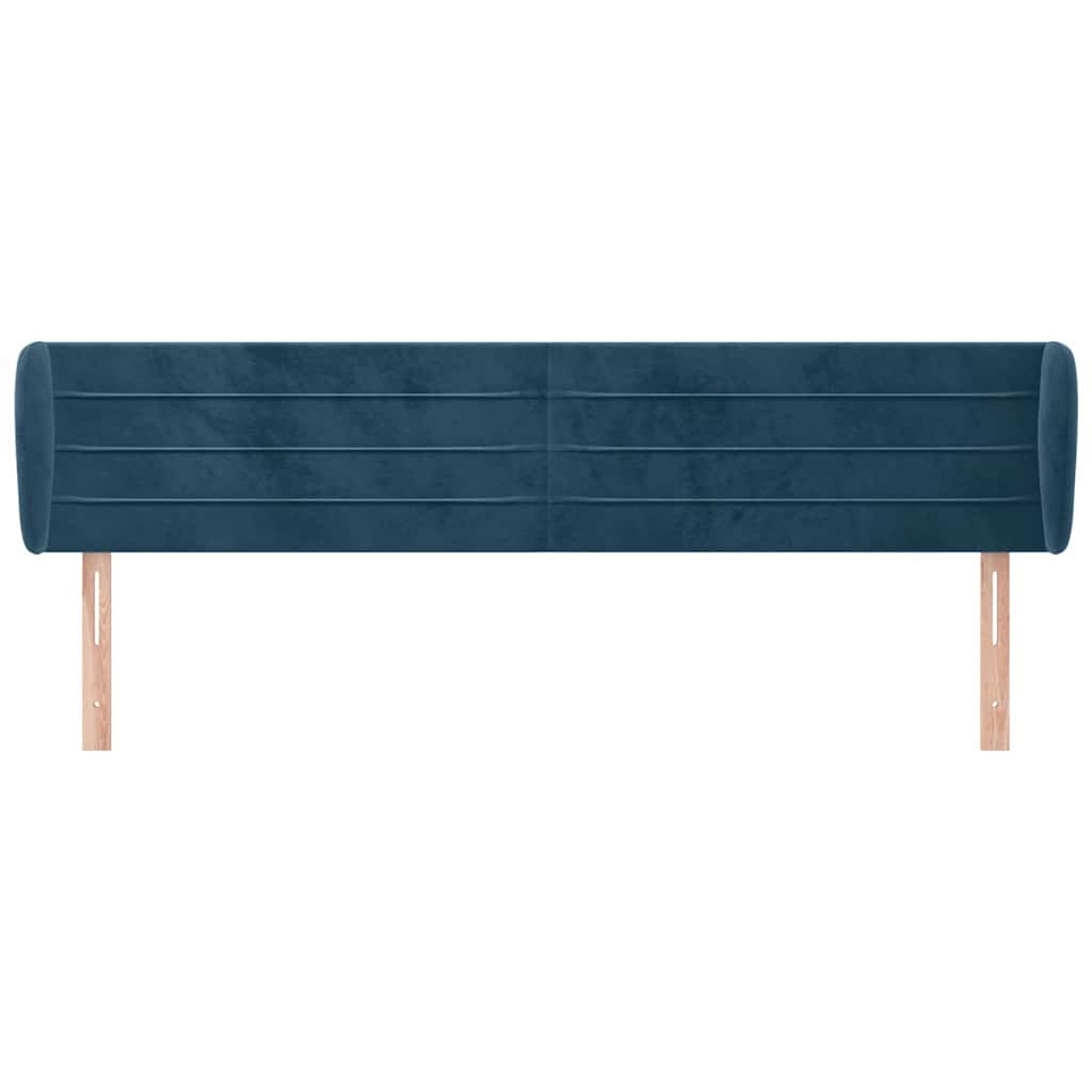 Vidaxl hoofdbord met randen 203x23x78 88 cm fluweel donkerblauw