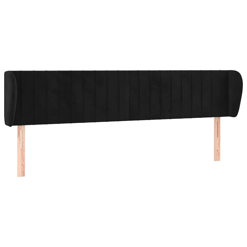Vidaxl hoofdbord met randen 183x23x78 88 cm fluweel zwart