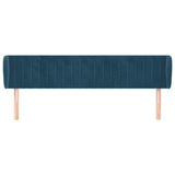 Vidaxl hoofdbord met randen 183x23x78 88 cm fluweel donkerblauw