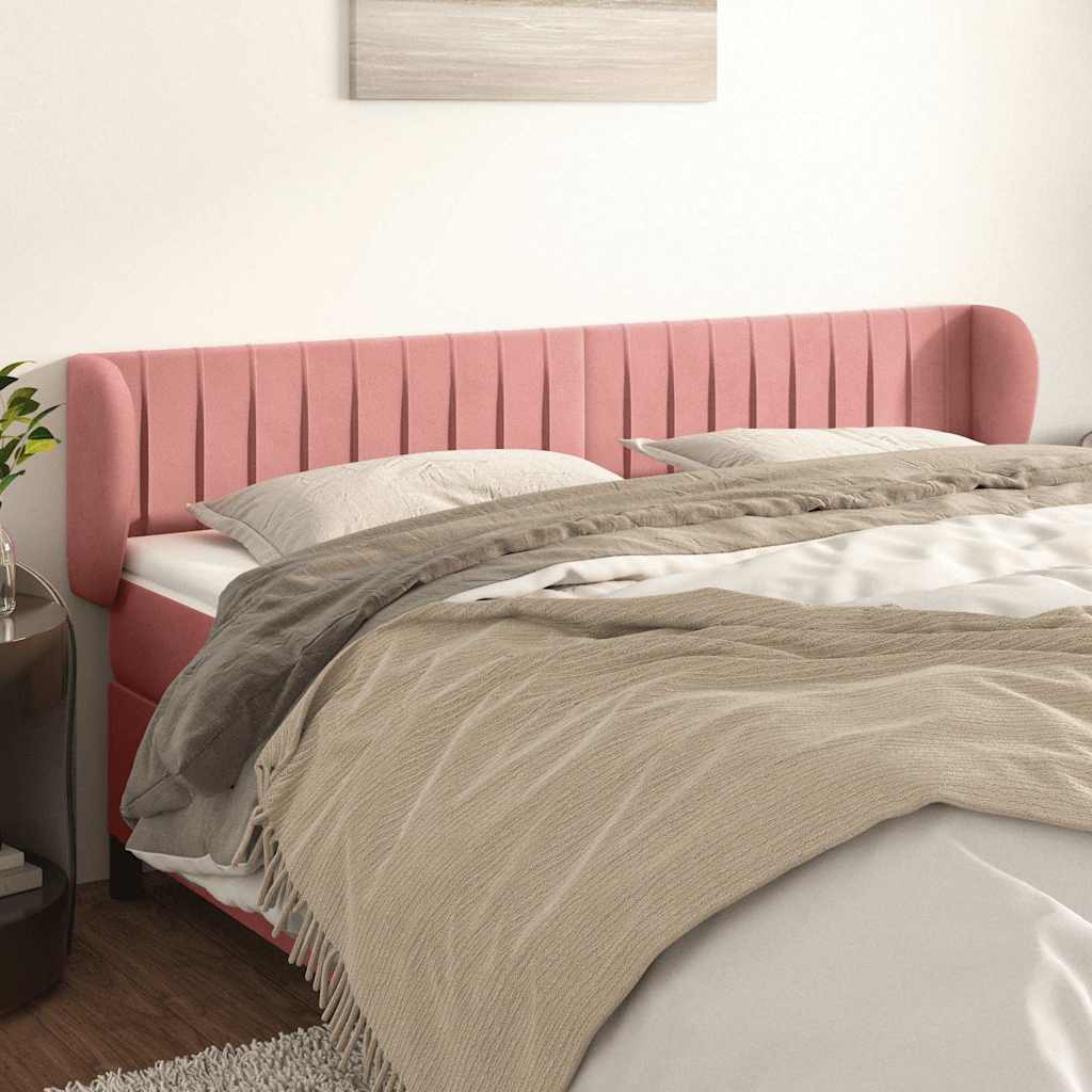 Vidaxl hoofdbord met randen 183x23x78 88 cm fluweel roze