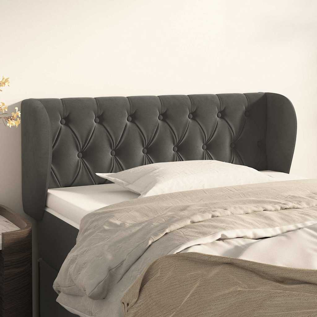 Vidaxl hoofdbord met randen 103x23x78 88 cm fluweel donkergrijs