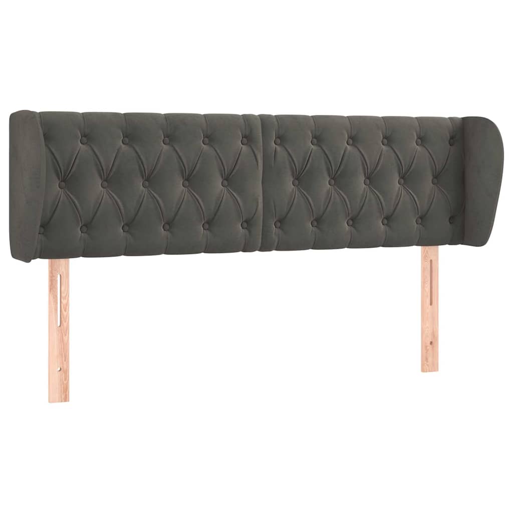 Vidaxl hoofdbord met randen 147x23x78 88 cm fluweel donkergrijs