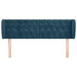 Vidaxl hoofdbord met randen 147x23x78 88 cm fluweel donkerblauw