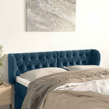 Vidaxl hoofdbord met randen 147x23x78 88 cm fluweel donkerblauw