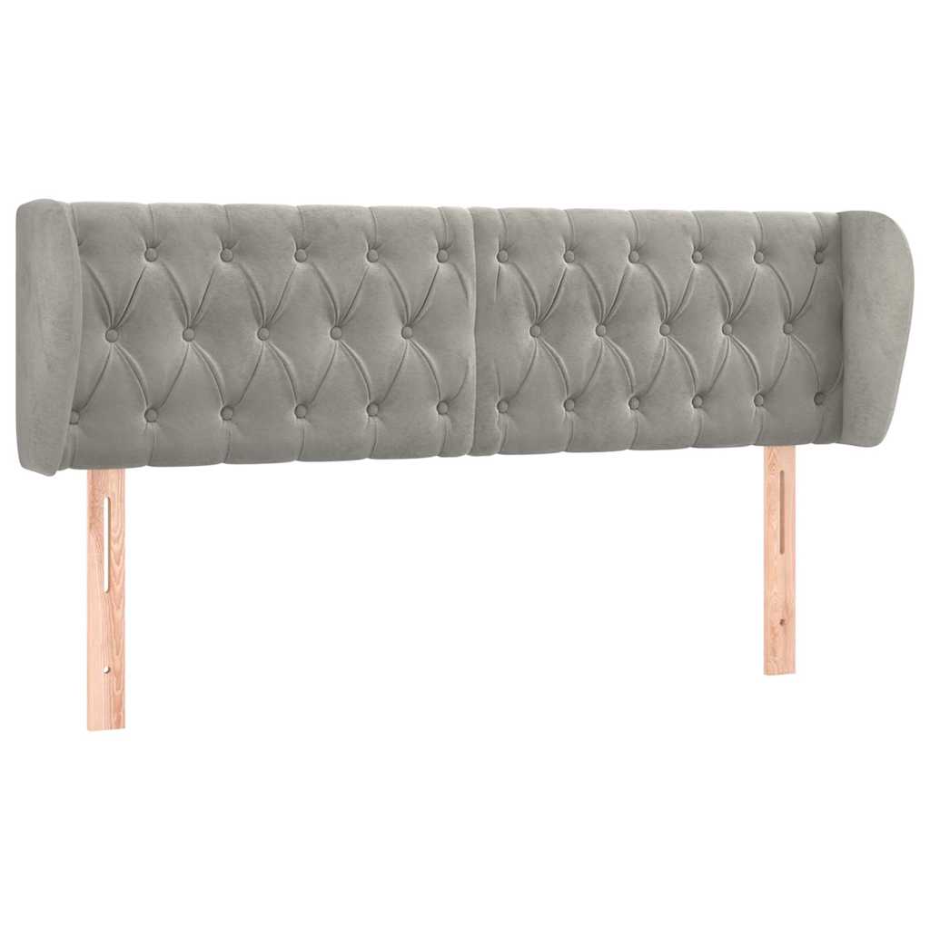 Vidaxl hoofdbord met randen 163x23x78 88 cm fluweel lichtgrijs