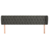 Vidaxl hoofdbord met randen 183x23x78 88 cm fluweel donkergrijs