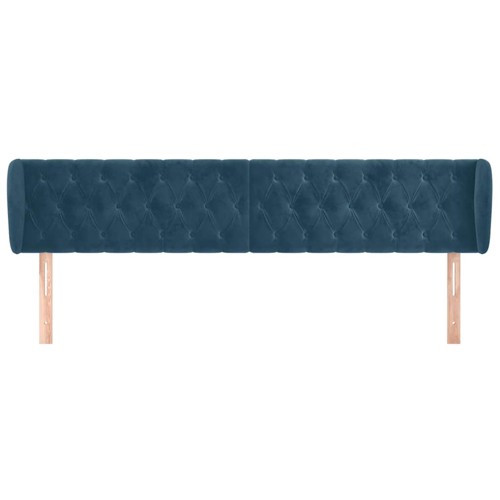 Vidaxl hoofdbord met randen 183x23x78 88 cm fluweel donkerblauw