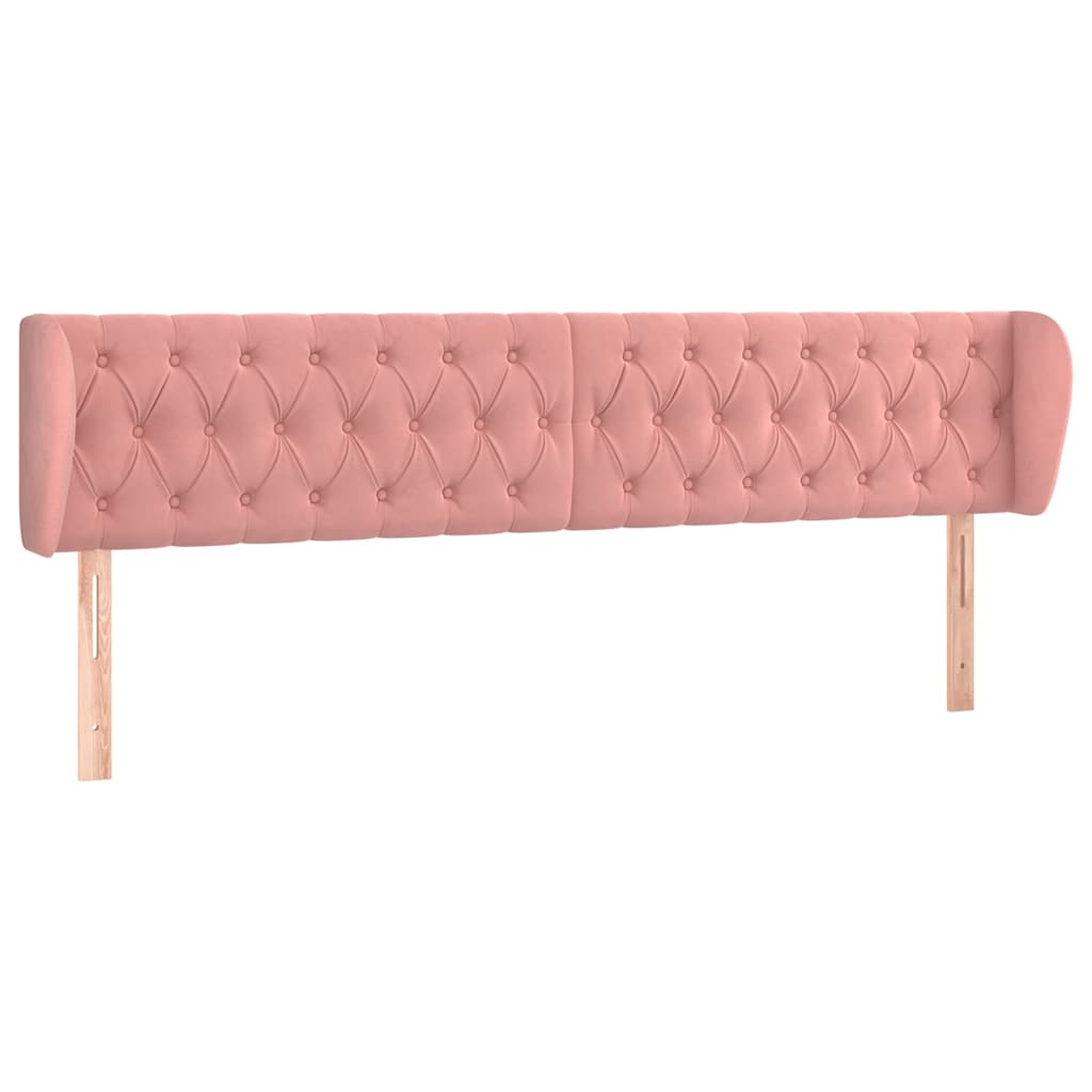 Vidaxl hoofdbord met randen 203x23x78 88 cm fluweel roze