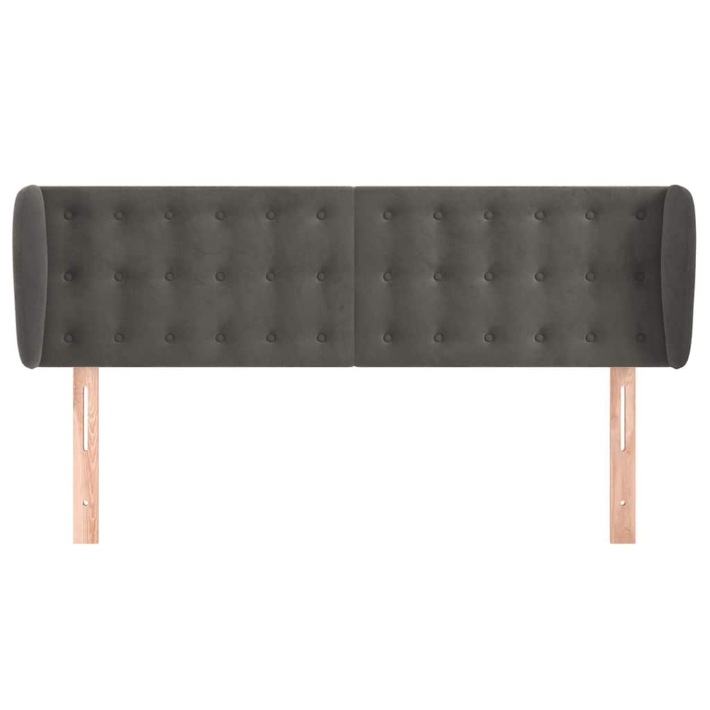 Vidaxl hoofdbord met randen 147x23x78 88 cm fluweel donkergrijs