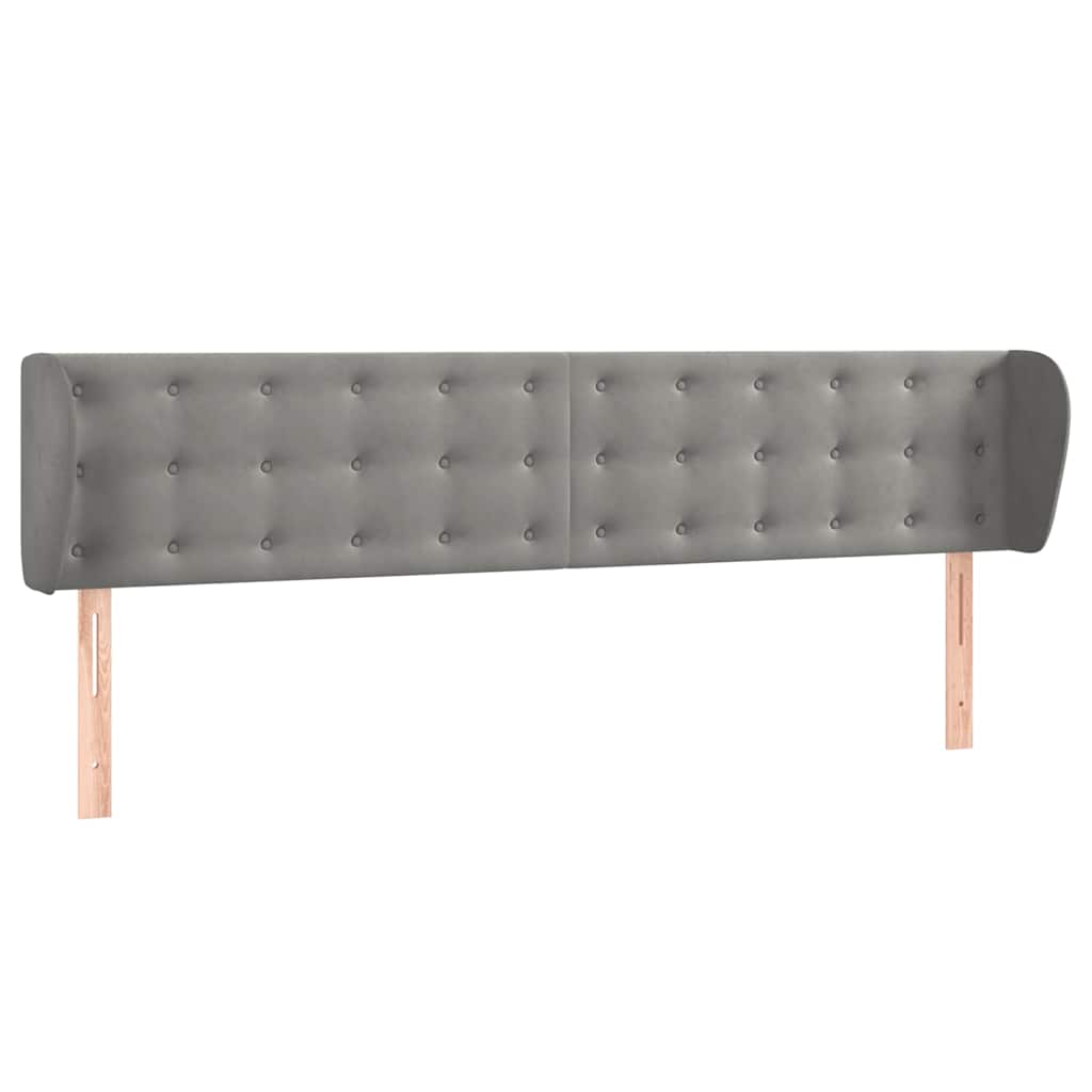 Vidaxl hoofdbord met randen 163x23x78 88 cm fluweel lichtgrijs