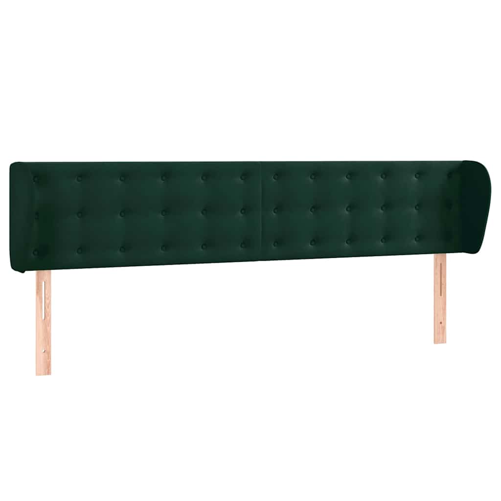 Vidaxl hoofdbord met randen 163x23x78 88 cm fluweel donkergroen