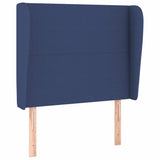 Vidaxl hoofdbord met randen 103x23x118 128 cm stof blauw